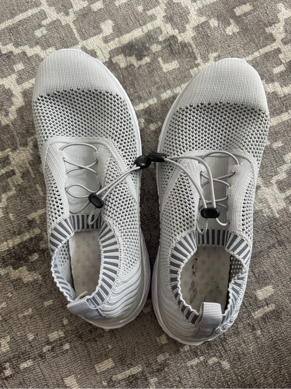 Light Gray Knit Slip-On Athletic Water Shoes Sneakers
